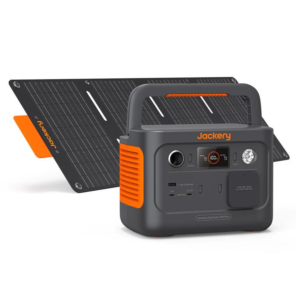 Комплект зарядная станция и панель Jackery Explorer 300 Plus Solar Panel Black/Orange - фото 2 Комплект зарядная станция и панель Jackery Explorer 300 Plus Solar Panel Black/Orange - фото 2