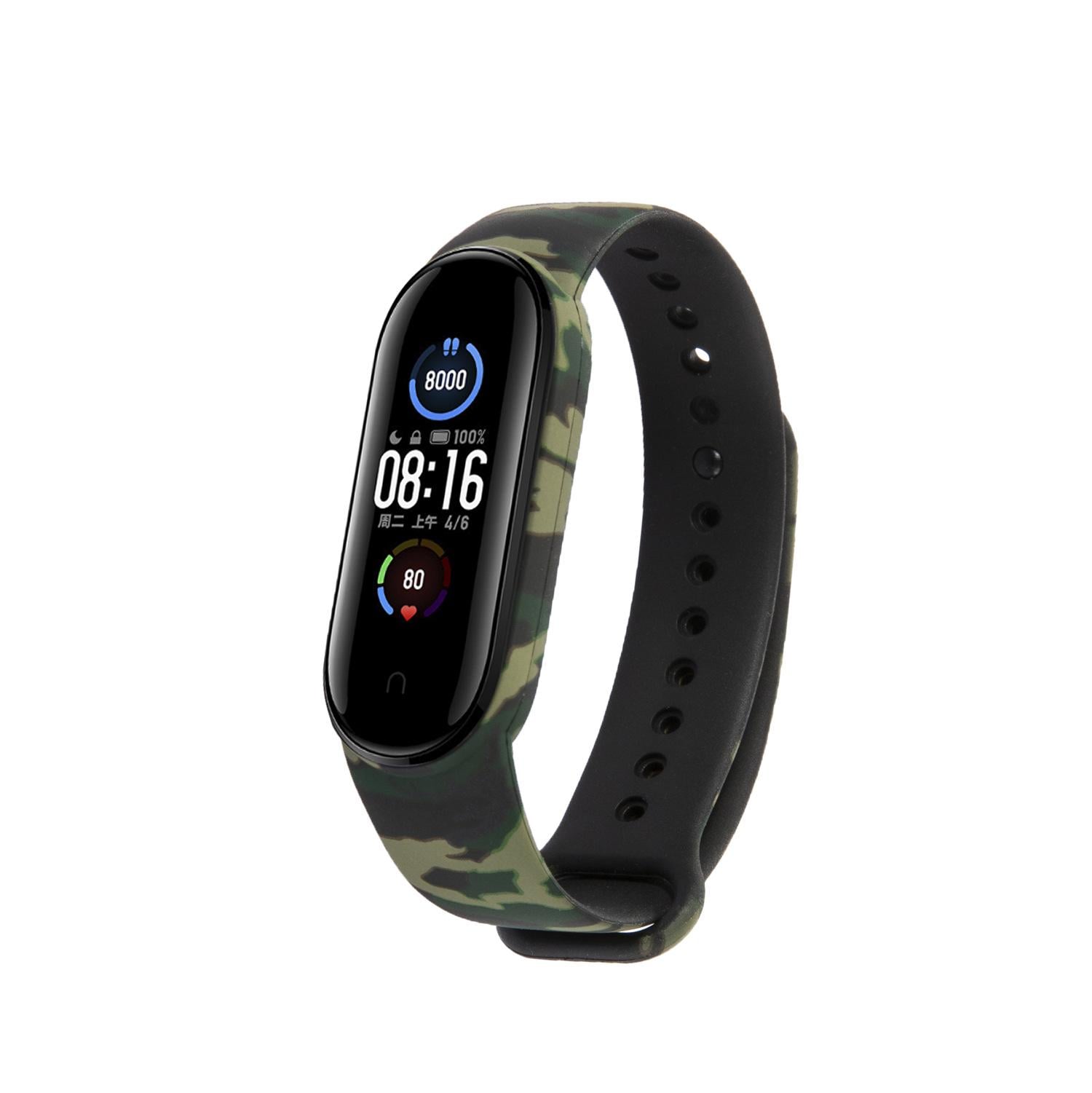 Ремешок MRK Комуфляж для фитнес браслета Xiaomi Mi Band 6/5 силиконовый Хаки (33)