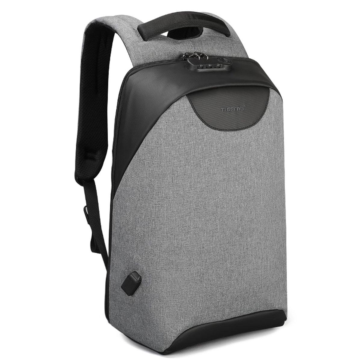 Городской рюкзак антивор Tigernu T-B3611 для ноутбука 15,6" с USB 18 л Серый (TGN-T-B3611-1854)