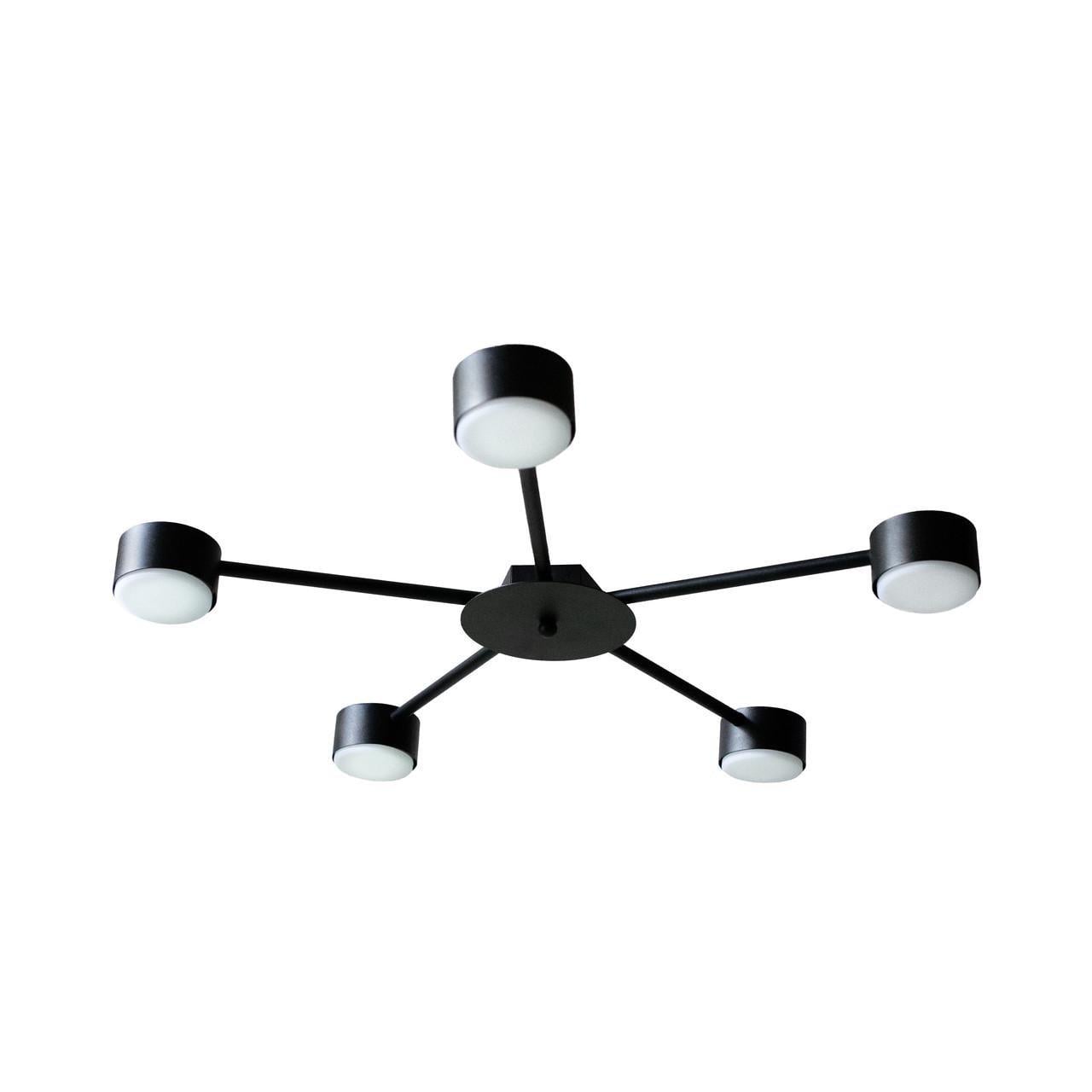 Потолочный светильник MSK ELECTRIC Copter на пять круглых плафонов под лампы GX53 Черный (NL 8040-5 BK)