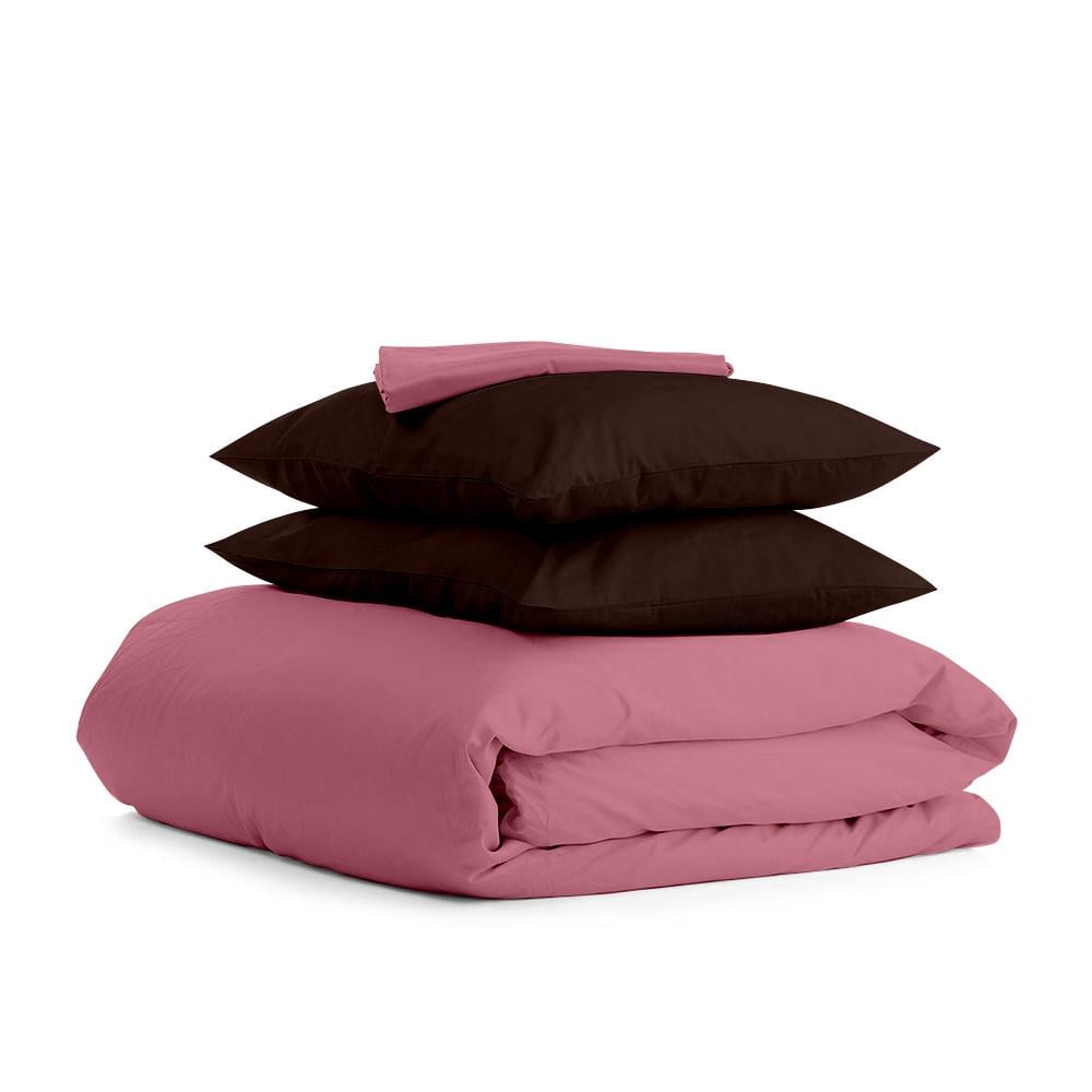Комплект євро постільної білизни Cosas Satin Pudra Chocolate-P 200х220 см (4822054082773)