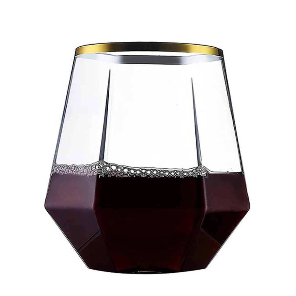 Набір пластикових склянок Діамант для напоїв міцні із золотистим обідком 6 шт. 350 мл - фото 4 Набір пластикових склянок Діамант для напоїв міцні із золотистим обідком 6 шт. 350 мл - фото 4