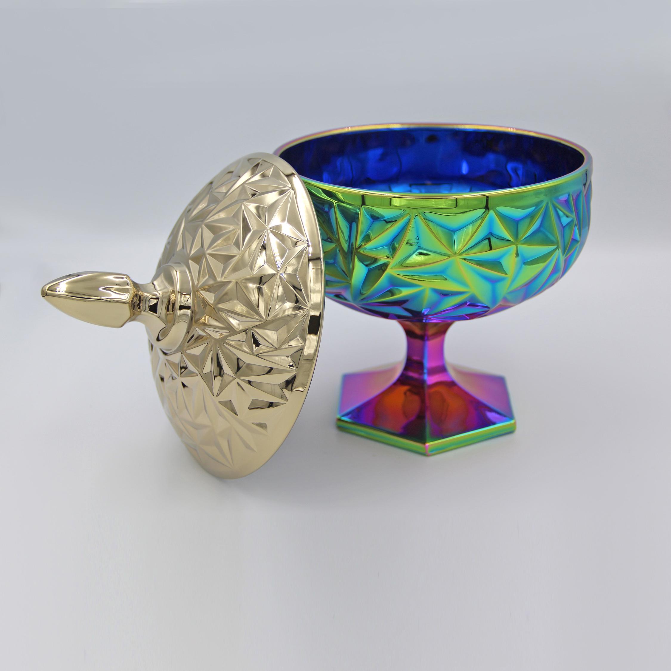 Сахарница конфетница на ножке с крышкой Delisoga Ice Love 160 см Радуга - фото 2 Сахарница конфетница на ножке с крышкой Delisoga Ice Love 160 см Радуга - фото 2