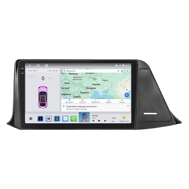 Автомагнітола штатна Lesko для Toyota C-HR I 2016-2019 4/64 QLED CarPlay 4G Wi-Fi GPS Prime 9" (22391575)