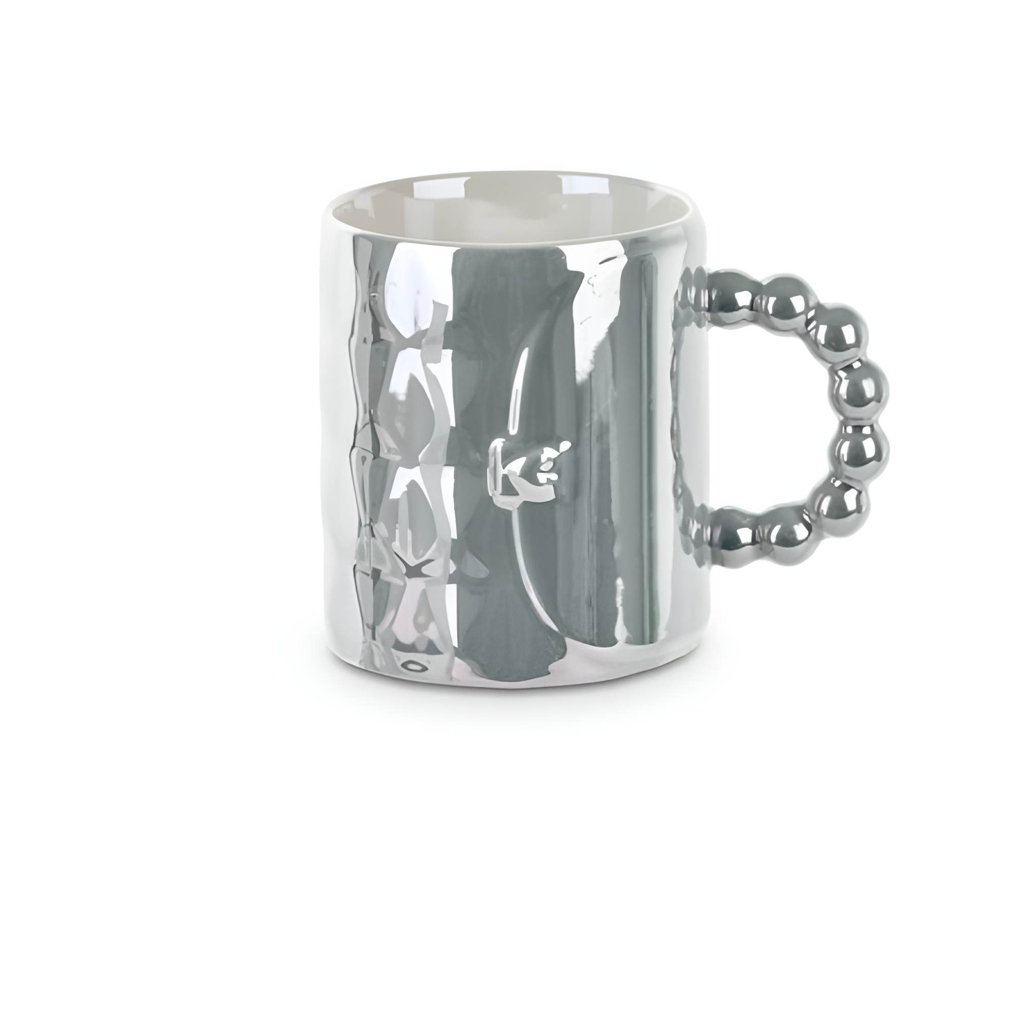 Чашка керамическая ручка в форме бусин 350 мл Серый (617823)