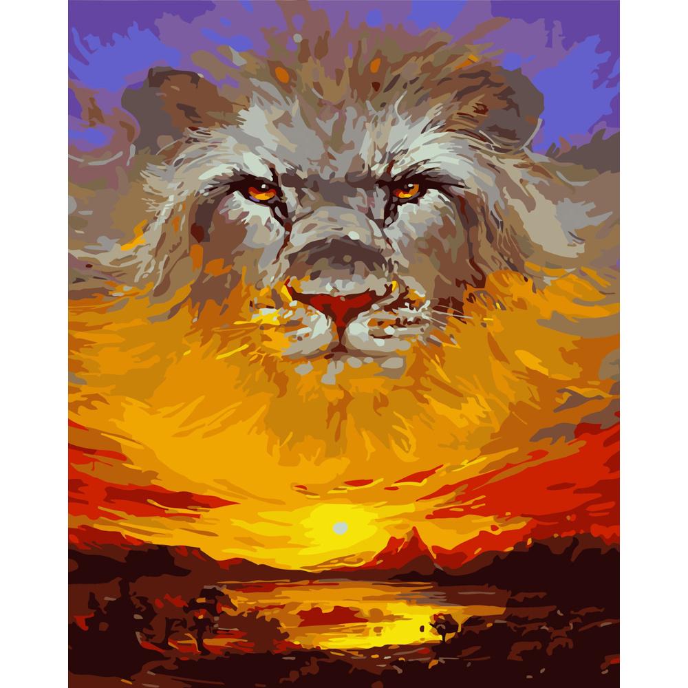 Картина по номерам Strateg Премиум Лев Аслан 40х50 см (GS376)