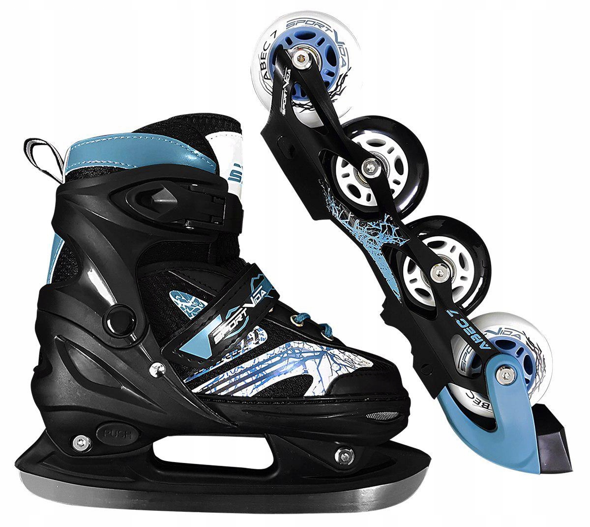 Роликовые коньки SportVida 4в1 SV-LG0021 р. 39-42 Black/Blue - фото 2