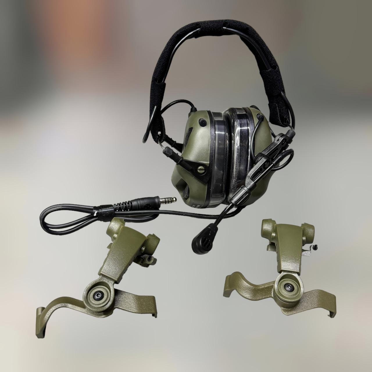 Наушники активные Earmor M32X MOD4 с креплением на шлем и оголовьем Олива (245517)