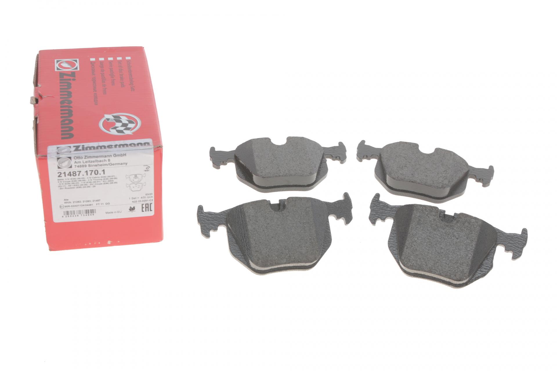 Колодки тормозные задние ZIMMERMANN BMW 3/5/X3/X5 97- Ate-Teves - (21487.170.1)