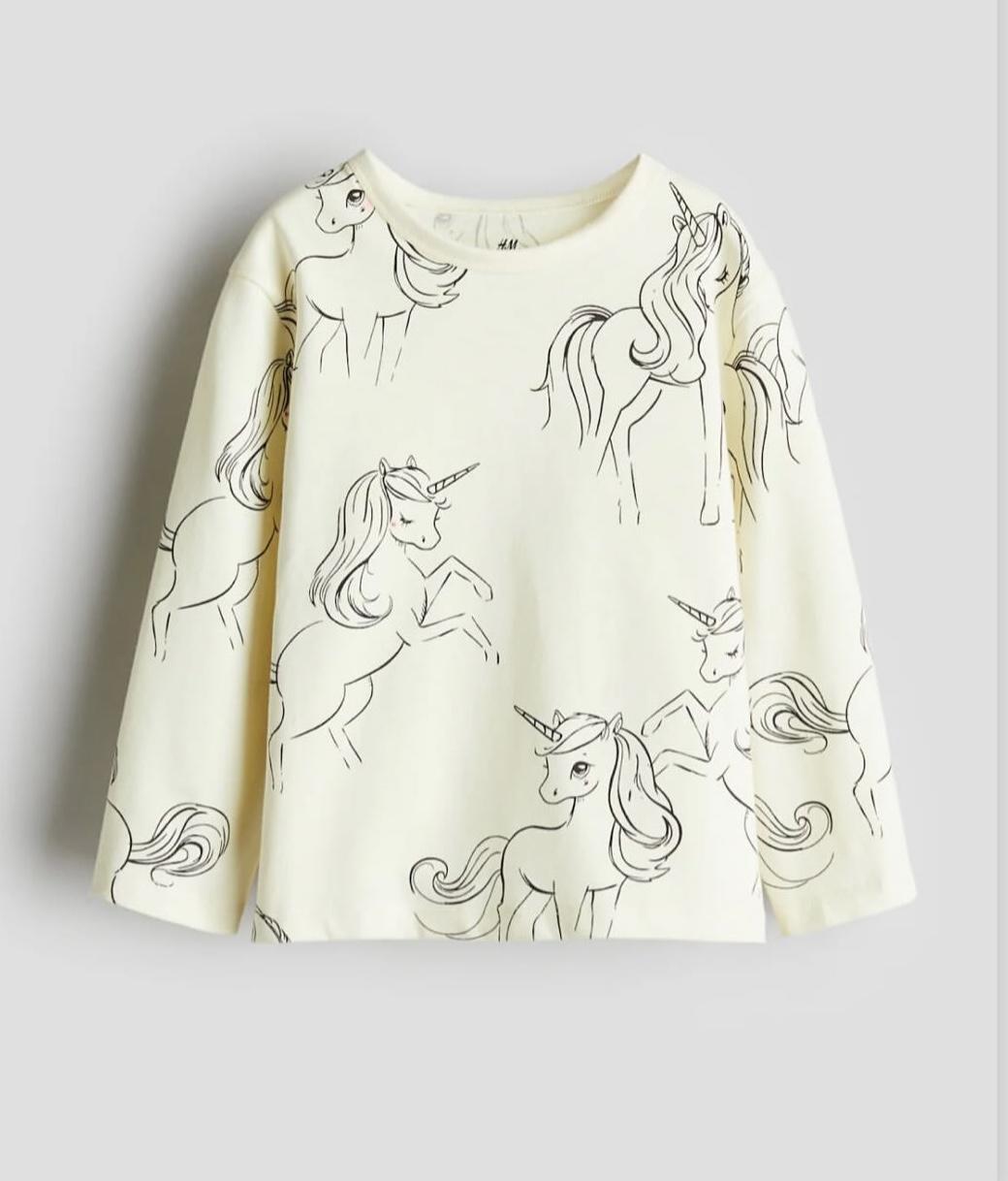 Лонгслив для девочки H&M 110-116 см Желтый (28183)