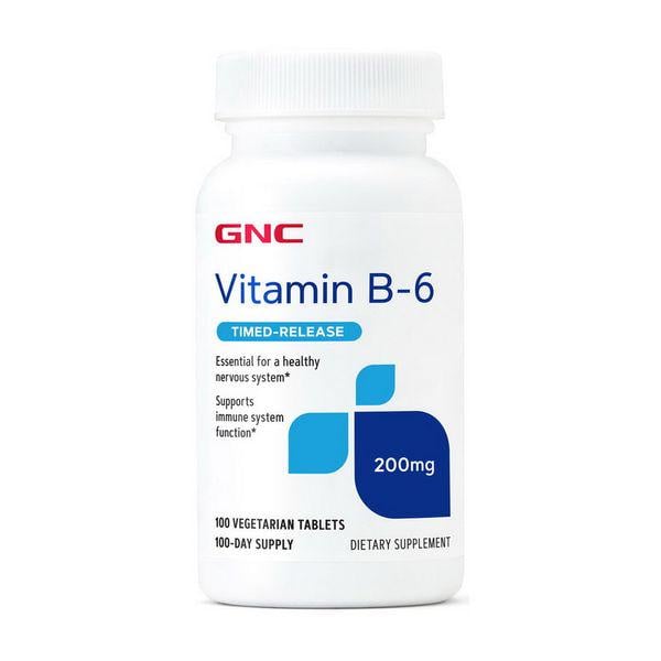 Витамин B для спорта GNC Vitamin B-6 200 мг 100 Tabs