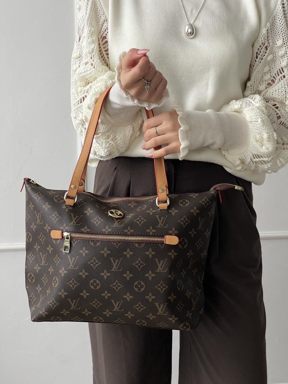 Сумка шоппер женская Louis Vuitton на плече Коричневый (2844543208)