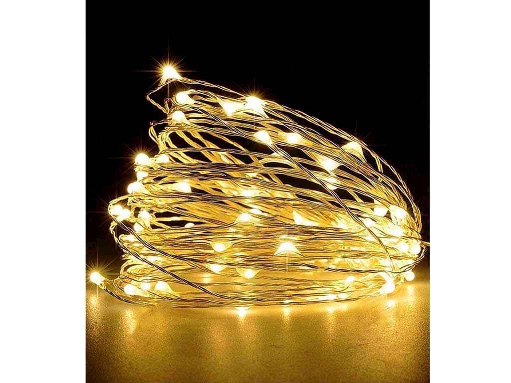 Гирлянда Роса на батарейках CR2032 50LED 5 м Теплый белый (1725443702)