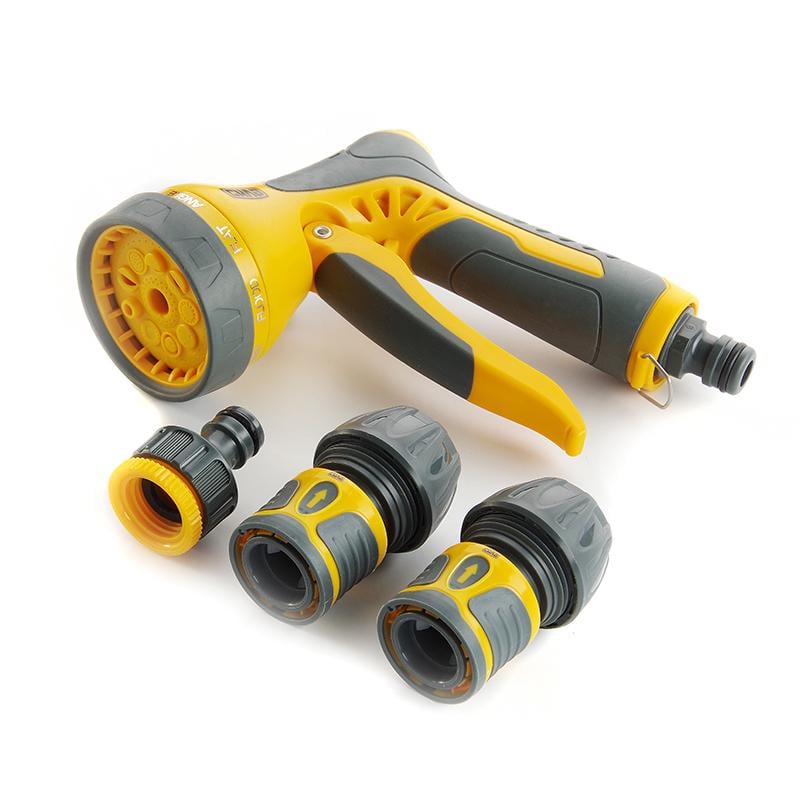 Набор пистолет-распылитель Сила 9 режимов с регулировкой потока коннекторы 3/4" адаптер 1/2"-3/4" (551290) Набор пистолет-распылитель Сила 9 режимов с регулировкой потока коннекторы 3/4" адаптер 1/2"-3/4" (551290)