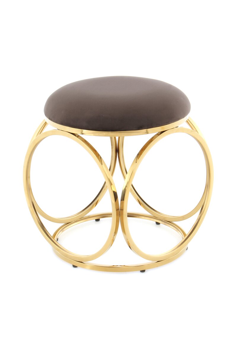 Пуф бархатный Whitney 325 Серо-бежевый (FSK9U-GLD)