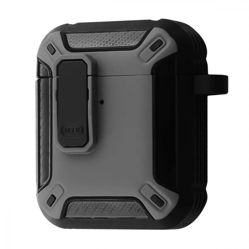 Чехол противоударный PRC Defender Case для наушников Airpods 1/2 Серый/Черный (27918303)