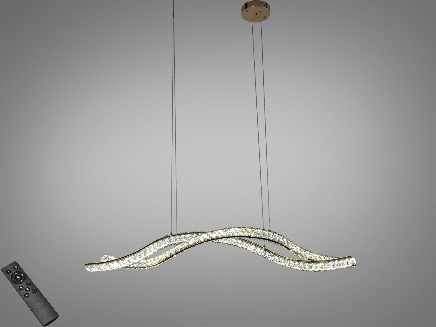 Підвіс світлодіодний кришталевий 85 Вт з пультом Золотий (D8947/1200-2FGD)