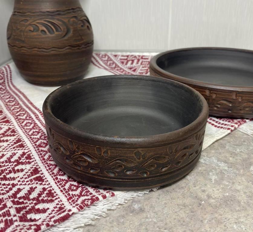 Кеци червона глина тарілка з бортом Декор 13 см (50054)