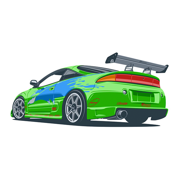 Стікер на авто вологостійкий Mitsubishi eclipse forsage 10х5 см (1621430740)