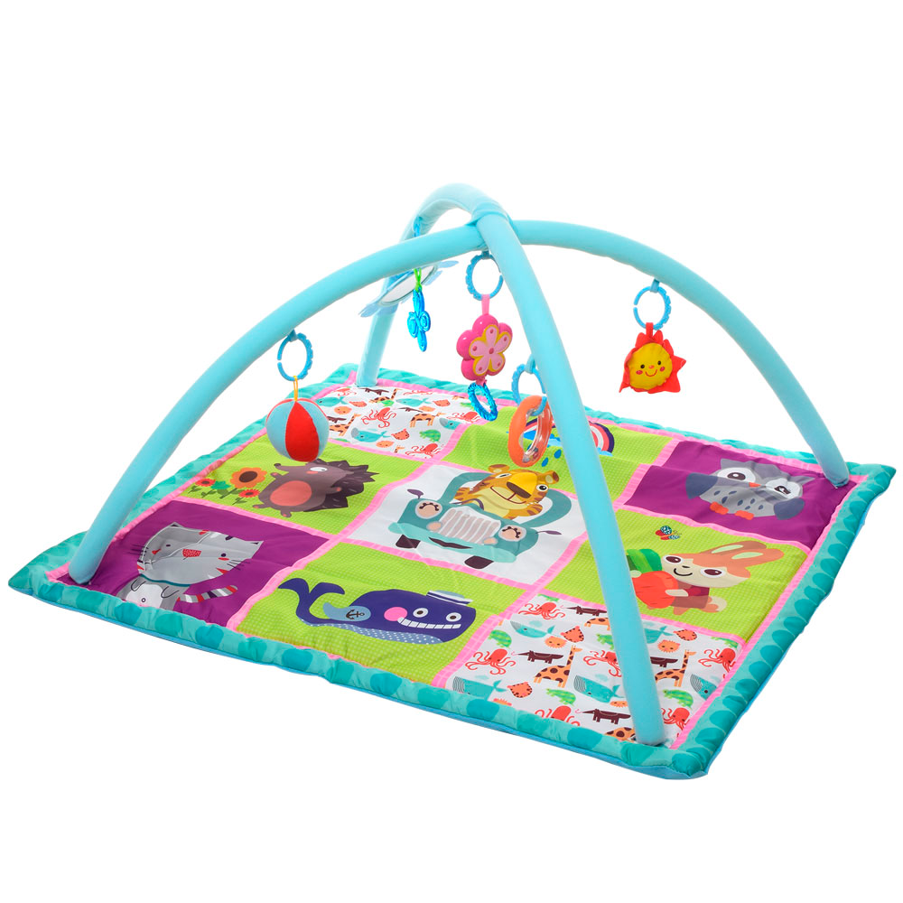 Коврик игровой для младенца Bambi Веселые животные Голубой (63-75-668-09-10-17-18-19-20)