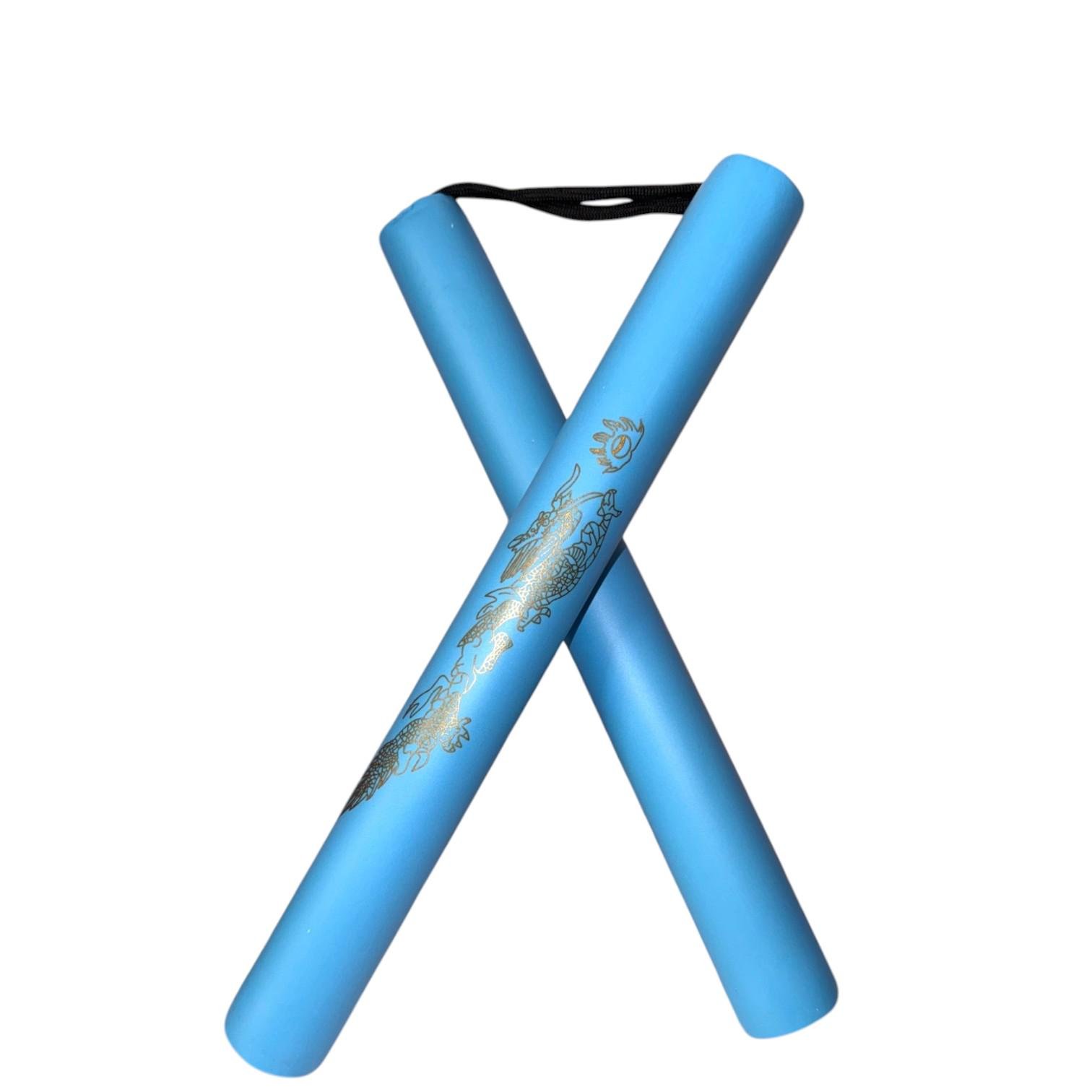 Нунчаки тренировочные со шнуром GDragon с неопреновым покрытием из пластика Голубой (3_4_0_5) - фото 1 Нунчаки тренировочные со шнуром GDragon с неопреновым покрытием из пластика Голубой (3_4_0_5) - фото 1