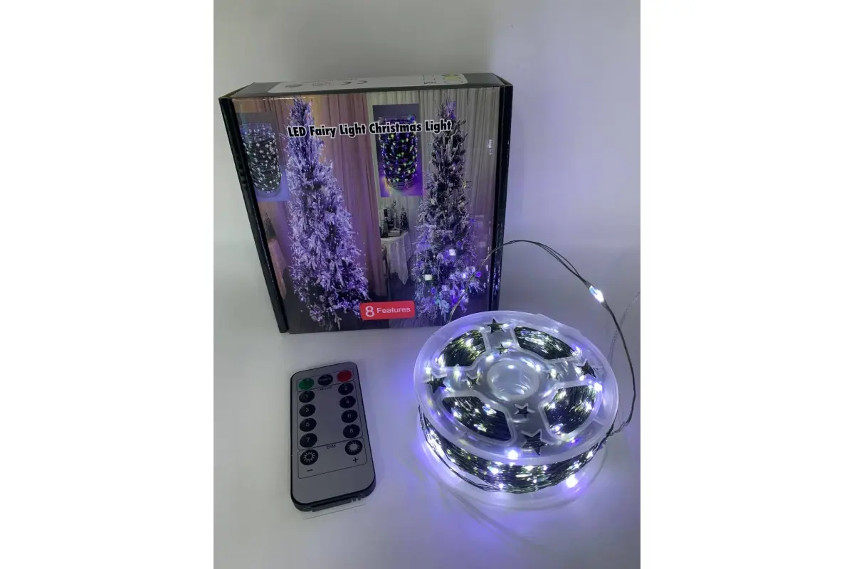 Гирлянда Роса с холодным белым светом/зеленая нить пульт 8 режимов 200 м (30461904) - фото 2 Гирлянда Роса с холодным белым светом/зеленая нить пульт 8 режимов 200 м (30461904) - фото 2