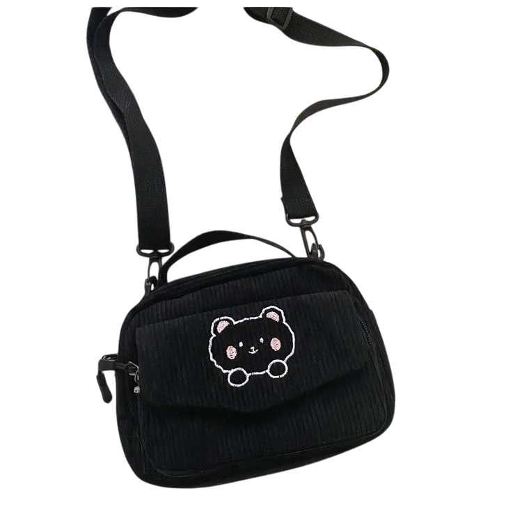 Сумка женская с медведем Тедди Черный (А134)