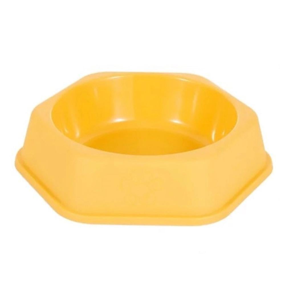 Миска для кота та собаки пластикова 17x5 см Жовтий