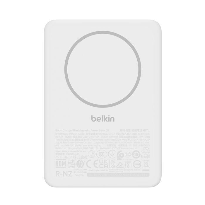 Повербанк Belkin Slim Magnetic 5000 mAh 15 Вт Белый (BPD010HQWH)