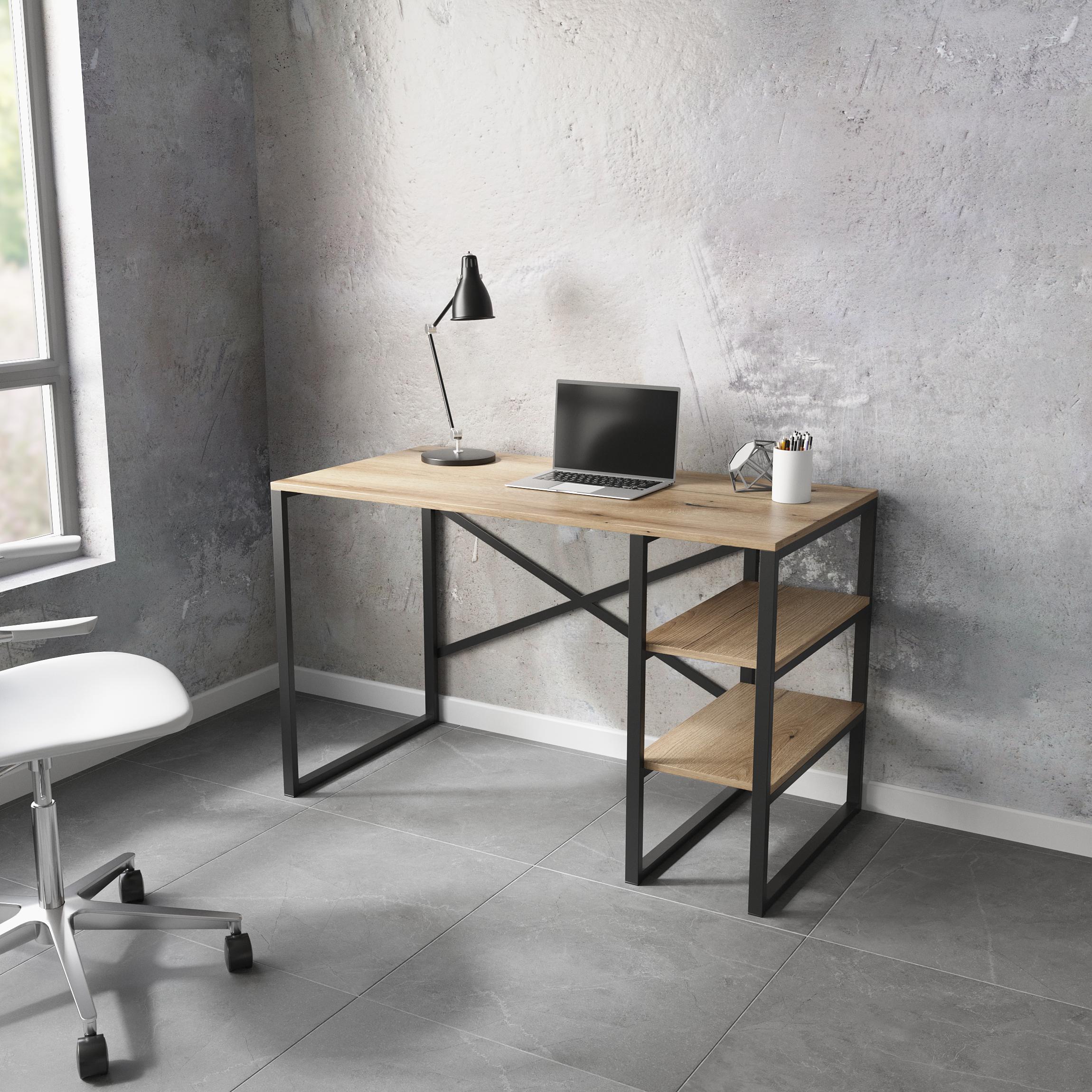 Стол письменный лофт Серия 05 1600х800х16 мм Дуб Евок прибрежный (23503311) - фото 1 Стол письменный лофт Серия 05 1600х800х16 мм Дуб Евок прибрежный (23503311) - фото 1