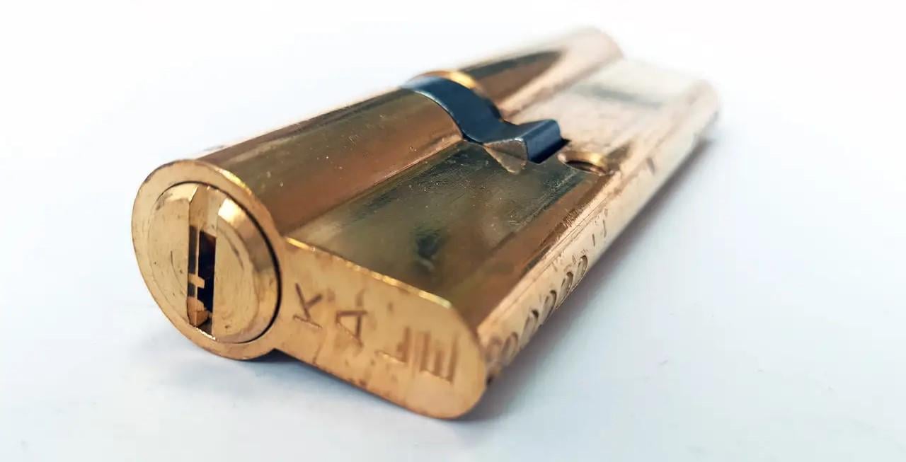 Цилиндр Kale 164 BNE 90 мм 5 ключей сатин с покрытием Латунь