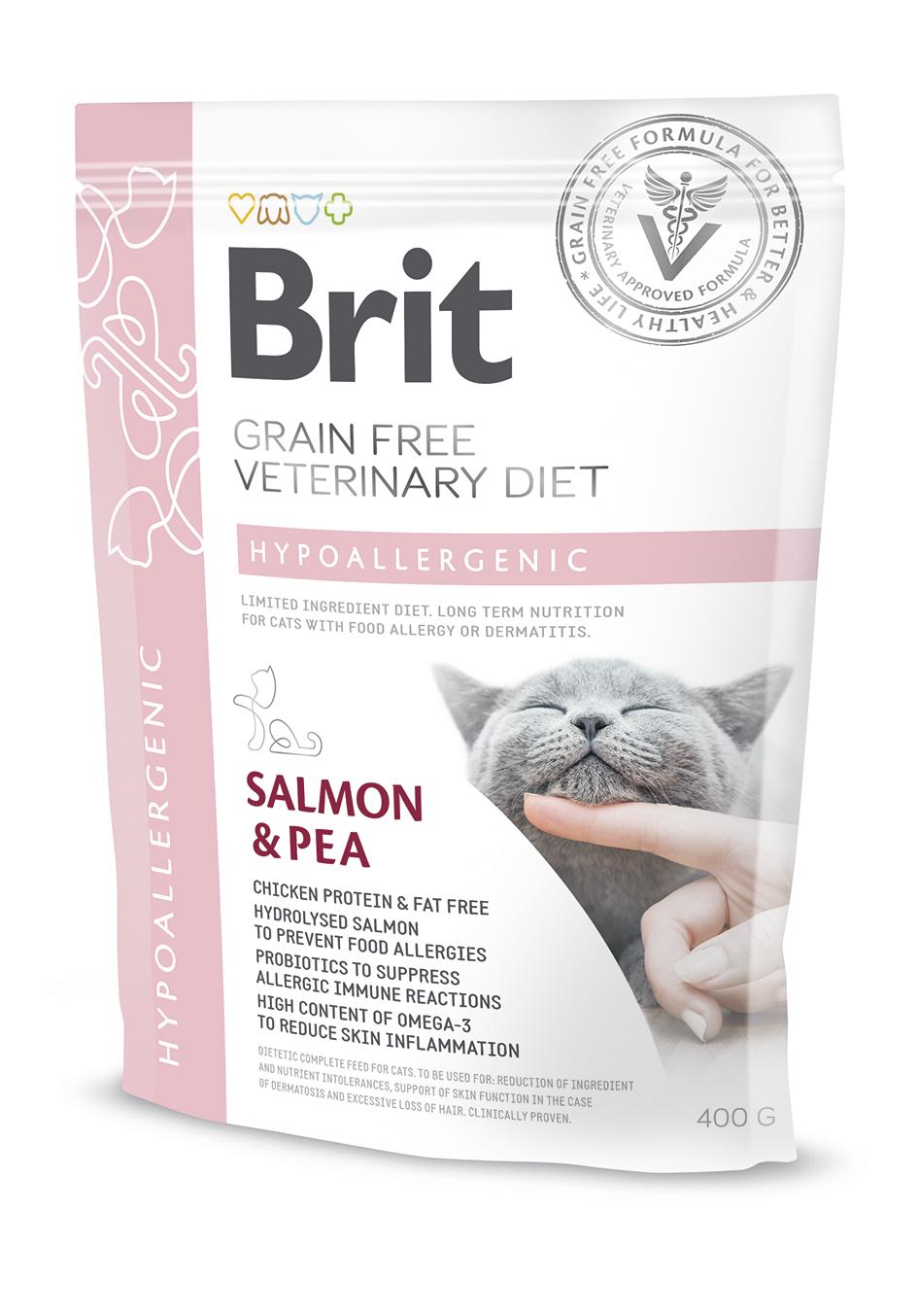 Корм сухий Brit VetDiets Hypoallergenic при харчовій алергії з лососем і горохом різного віку 400 г