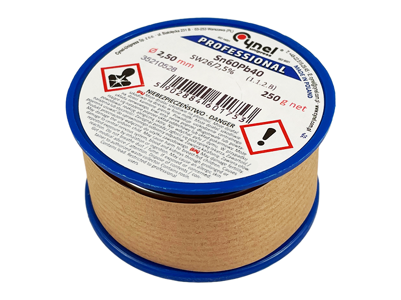 Припой оловянно-свинцовый Cynel Sn60Pb40-SW26 2,5 мм 250 г (8133)