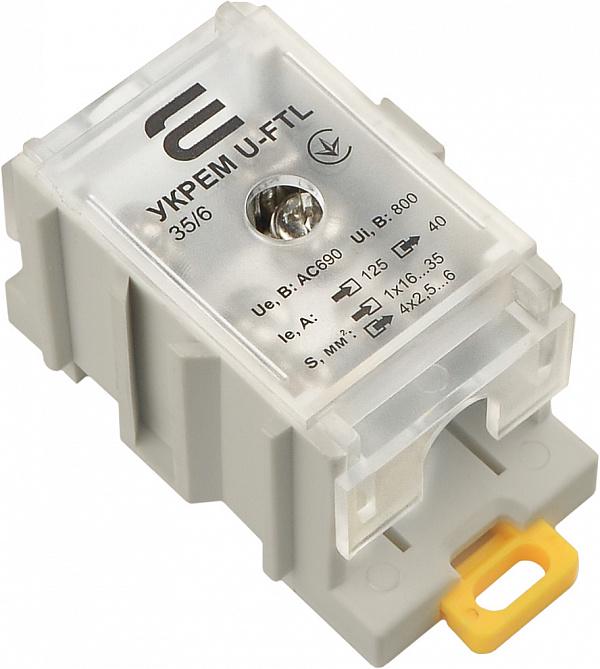 Клемма магистральная АСКО-Укрем U-FTL 35/6 6-35 мм2 125А 1 вход-4 выход с защитной крышкой 690V (A0130010122) - фото 2 Клемма магистральная АСКО-Укрем U-FTL 35/6 6-35 мм2 125А 1 вход-4 выход с защитной крышкой 690V (A0130010122) - фото 2
