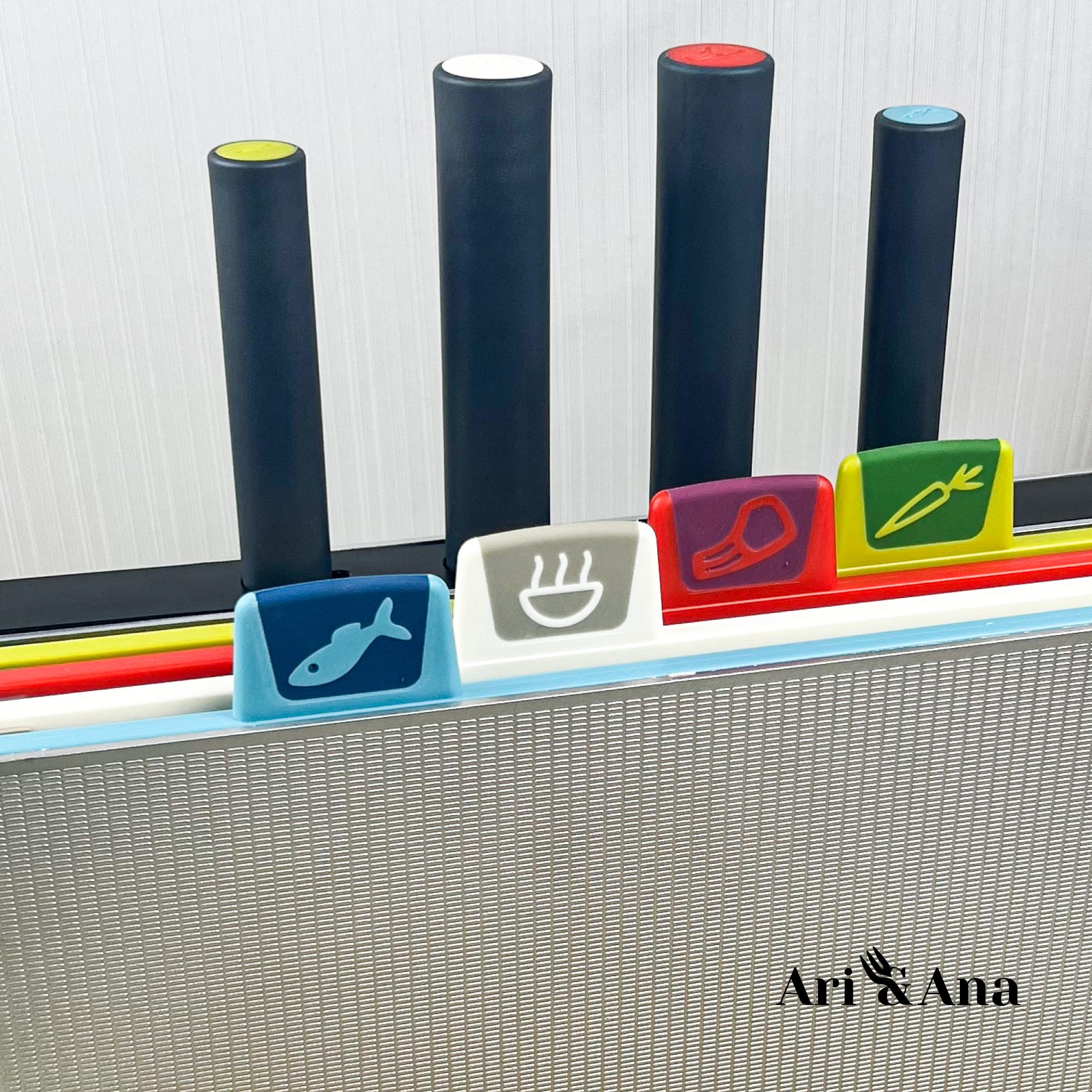 Набор разделочных досок и ножей Ari/Ana 4 доски и 4 ножа для мяса/рыбы/оводов и горячей еды 30х20 см - фото 6