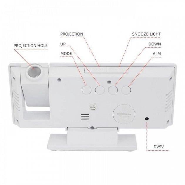 Часы настольные DS-3618LP с LED-дисплеем с потолочной проекцией - фото 5