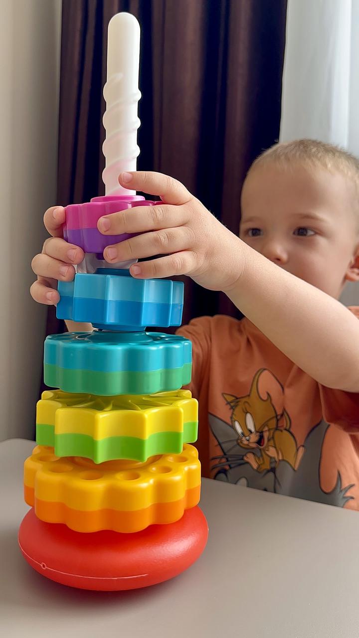 Сортер-пірамідка Веселий Гіроскутер із зубчастими дисками (128) - фото 11