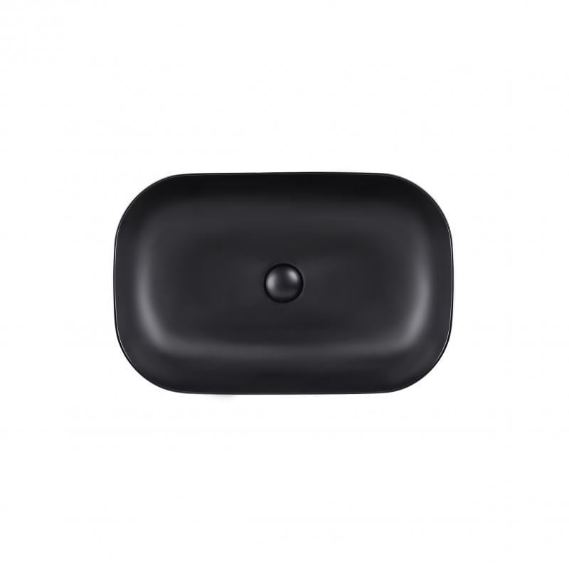 Раковина Q-tap Robin 610х400х145 мм з донним клапаном Black Matte (QT132143PMBMB)