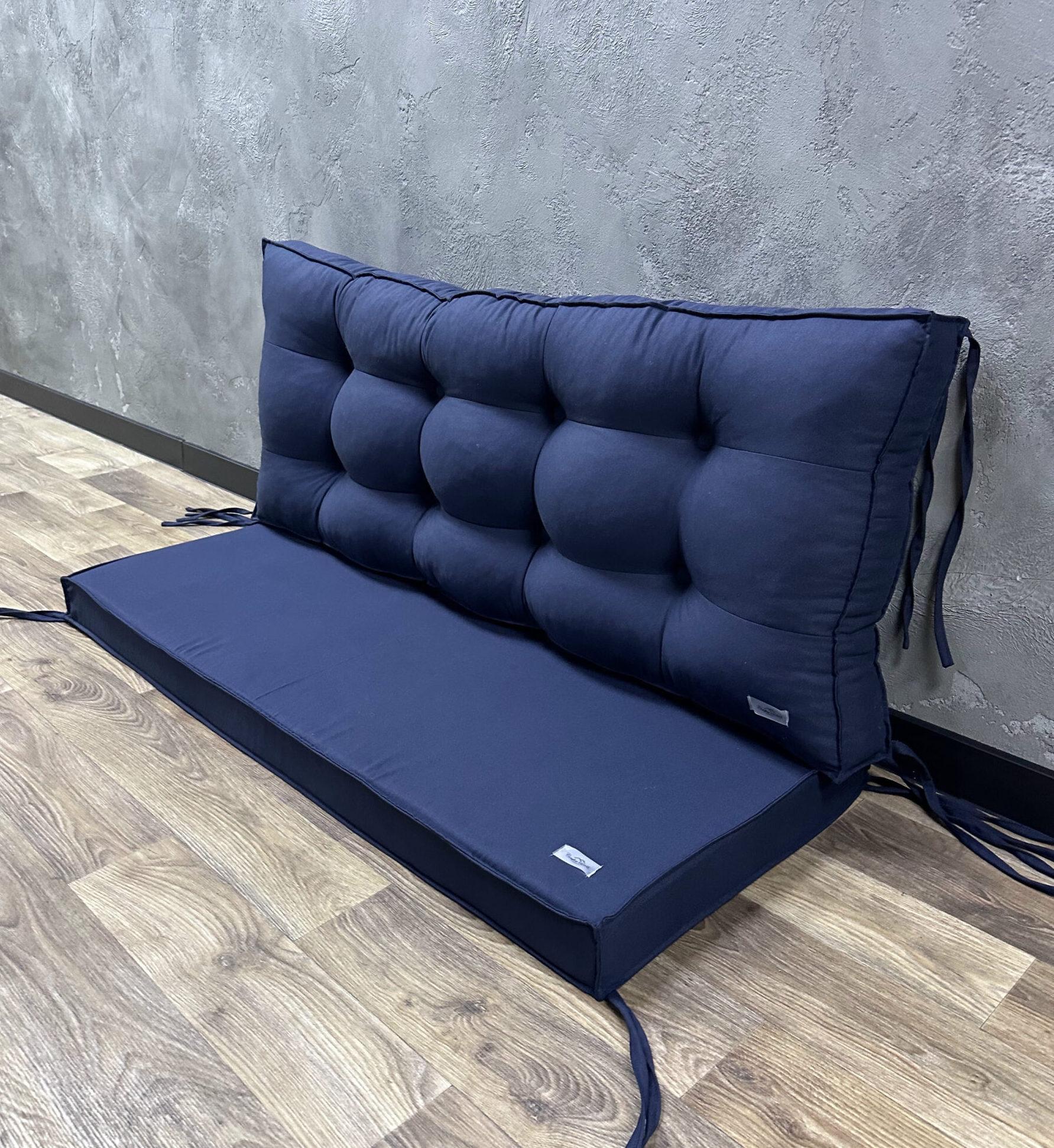 Комплект матрас Comfort Home со спинкой на поддоны/качели/каркасы/садовую мебель 120х60х40х5 см Blue