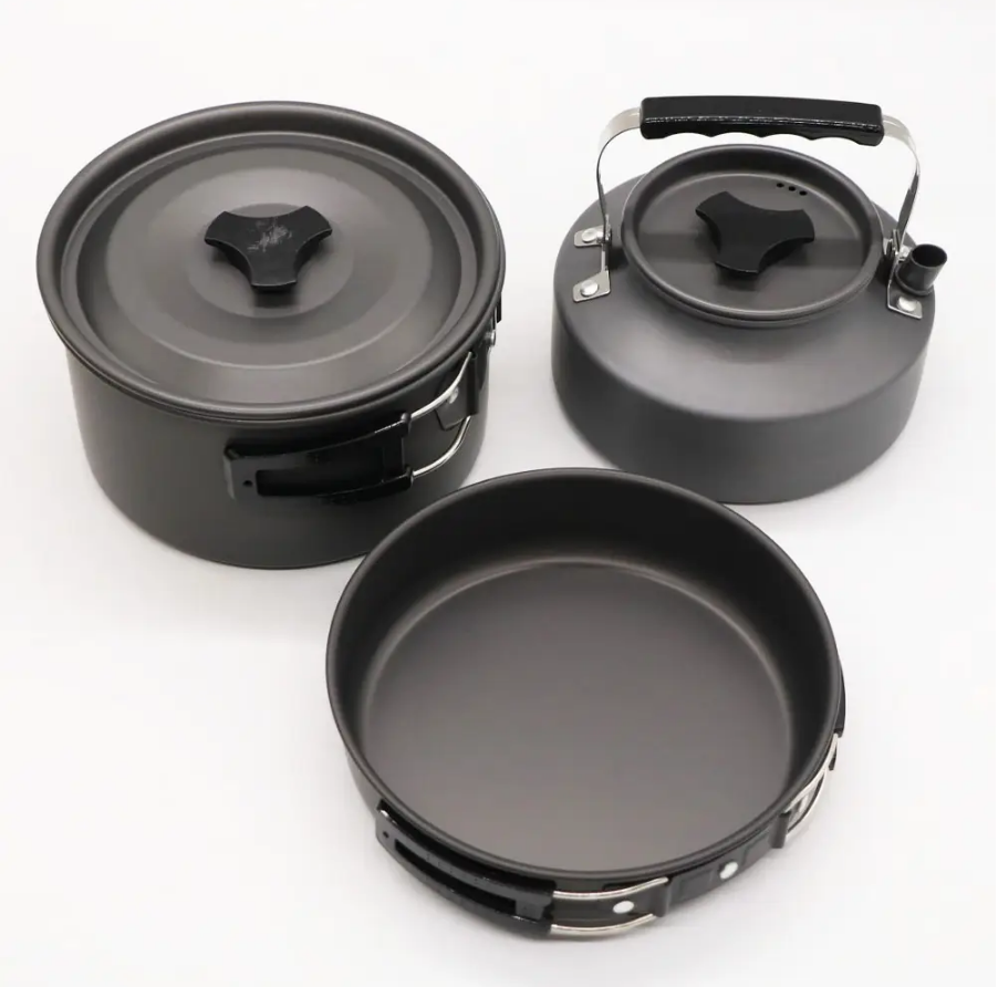 Набор посуды Supretto с чайником туристический Black (1885411905)