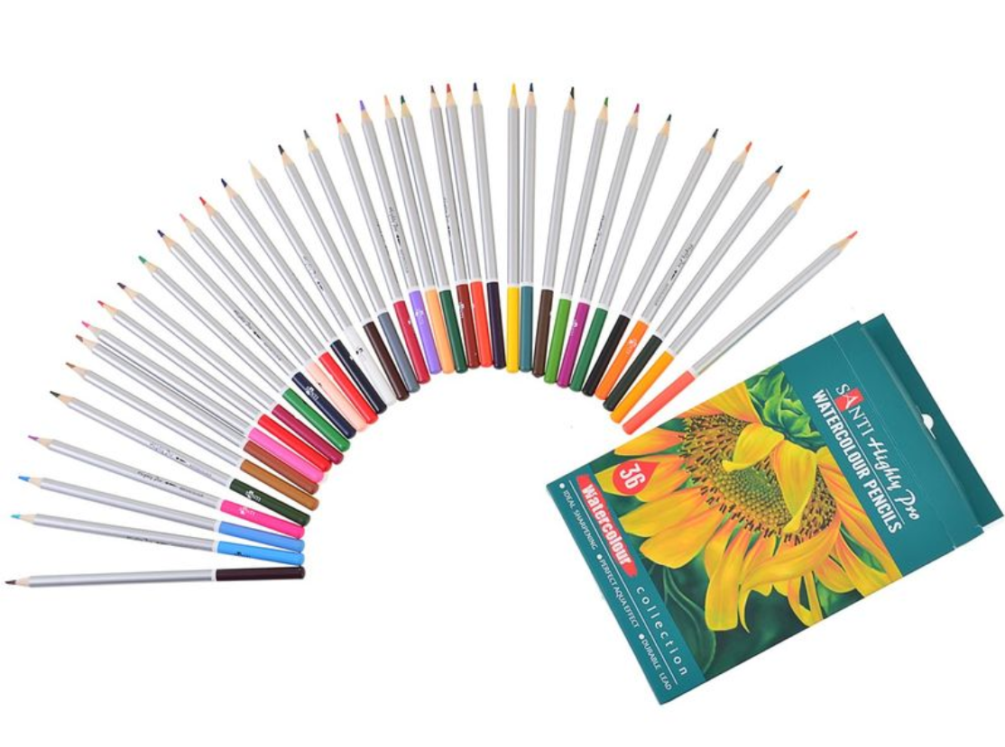 Набір акварельних олівців Santi Highly Pro 36 кольори - фото 3