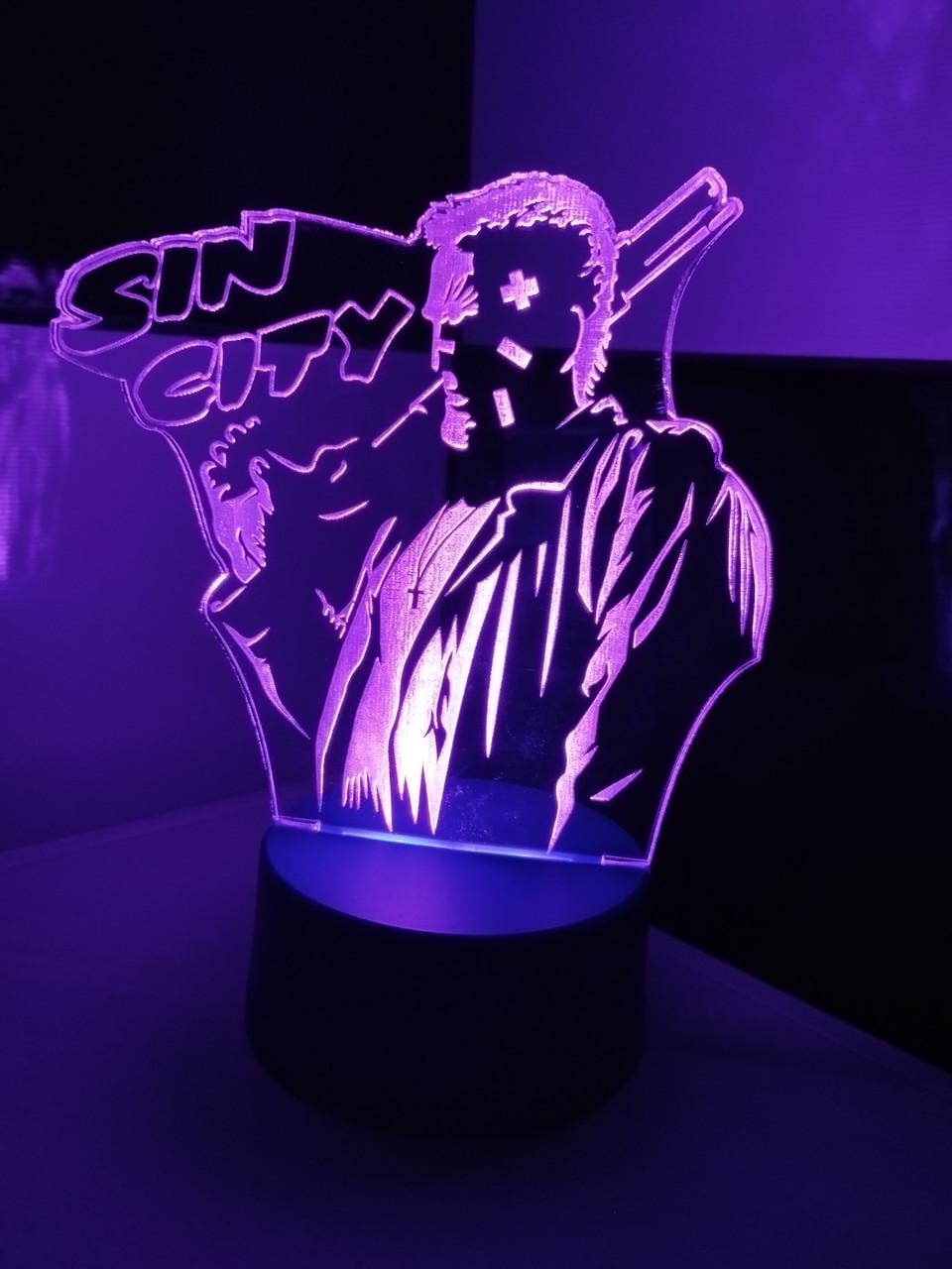 3D-ночник "Sin city" несколько подсветок/на батарейках/220V (2280992408)