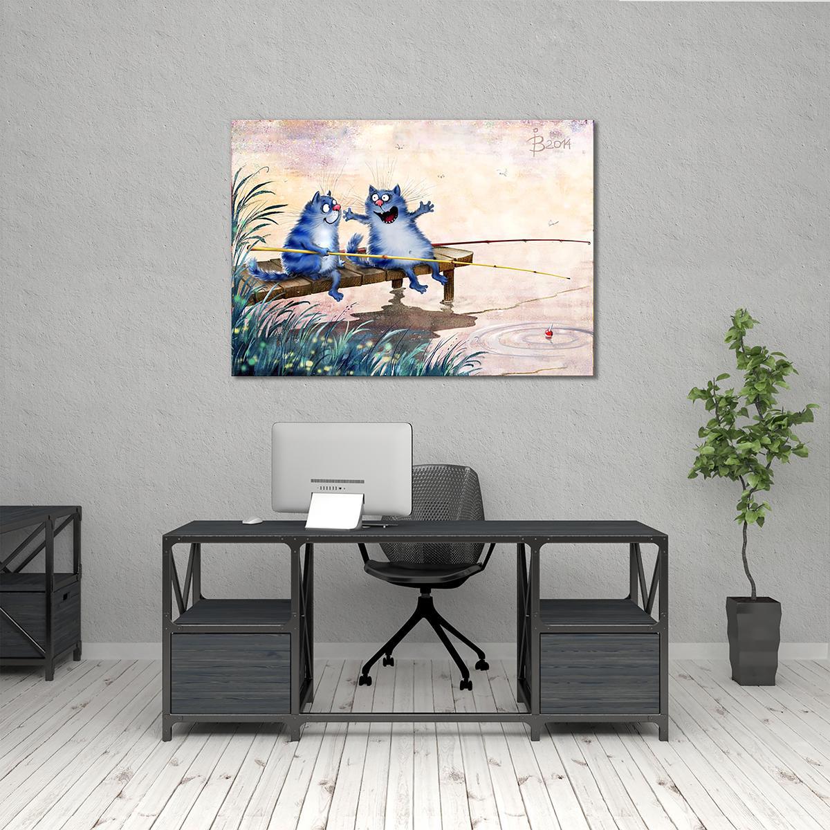 Модульная картина Дружбаны на рыбалке 1 модуль 70x105 см (_rinaz_20141539)