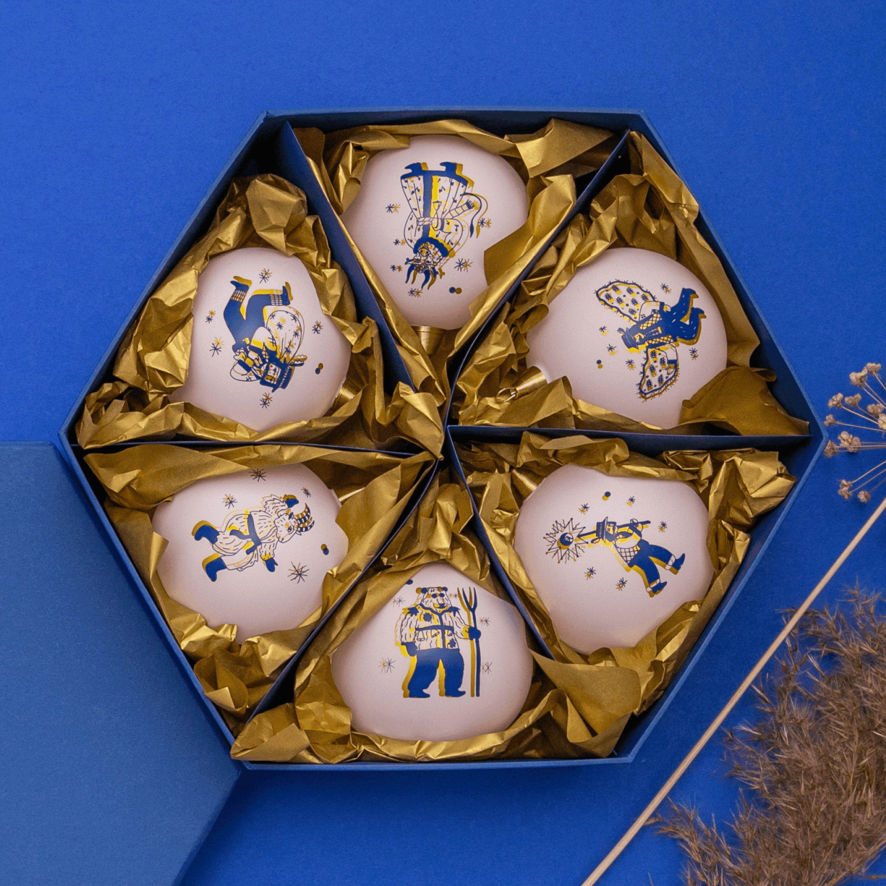 Набір ялинкових куль Маланка 6 шт. Рожевий