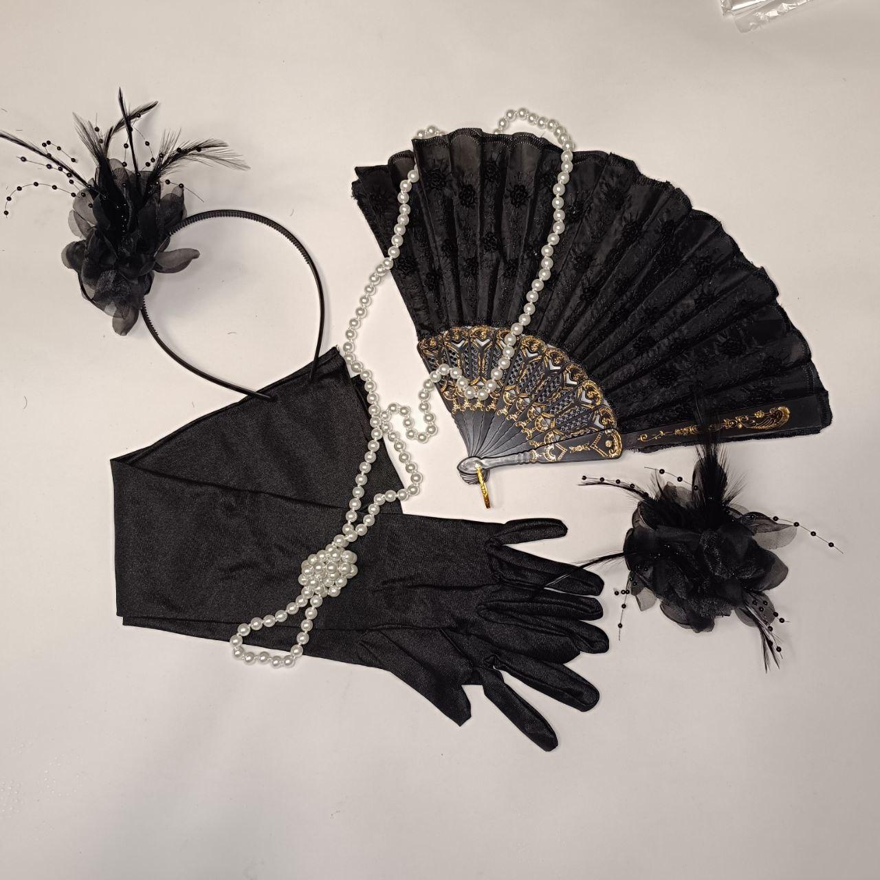 Аксесуари No24 з віялом діви епохи Великого Гетсбі для вечірки в стилі Чикаго (2765259558) - фото 3