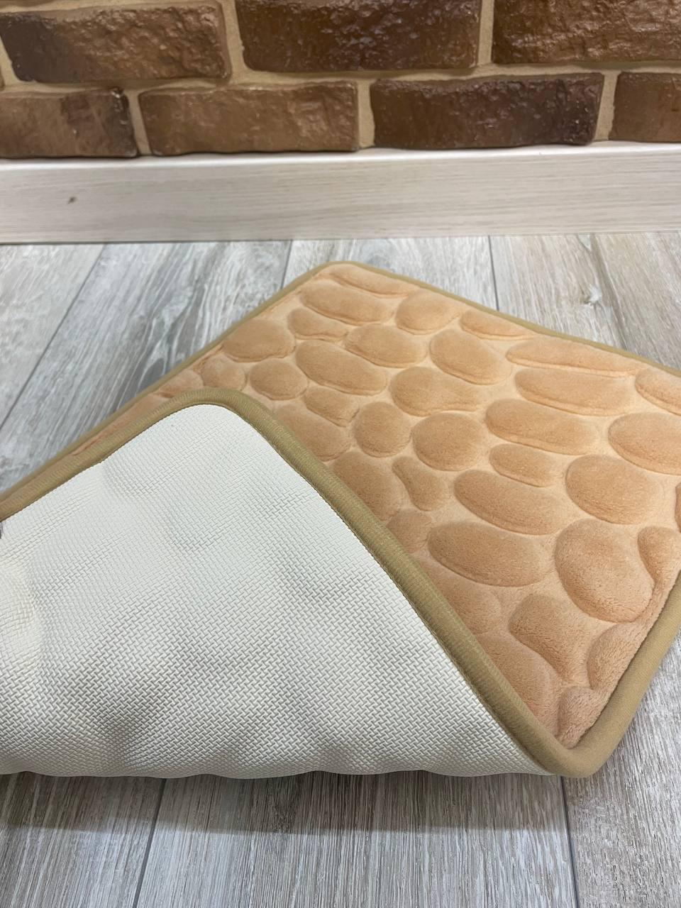 Набор ковриков в ванную и туалет Stone Premium Memory Foam 3в1 80х50/60х40/60х50 см Оранжевый (NK3S0008) - фото 2 Набор ковриков в ванную и туалет Stone Premium Memory Foam 3в1 80х50/60х40/60х50 см Оранжевый (NK3S0008) - фото 2