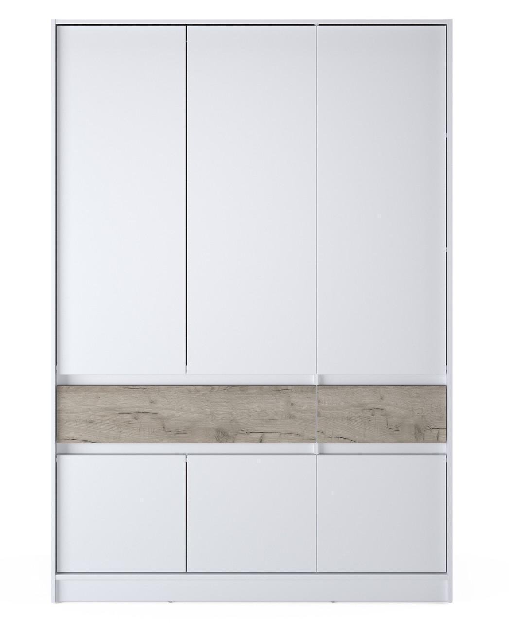 Шкаф Эверест Стайл-1400 1400х530х2030 мм Белый/Крафт серый (ЕВ20743.03)