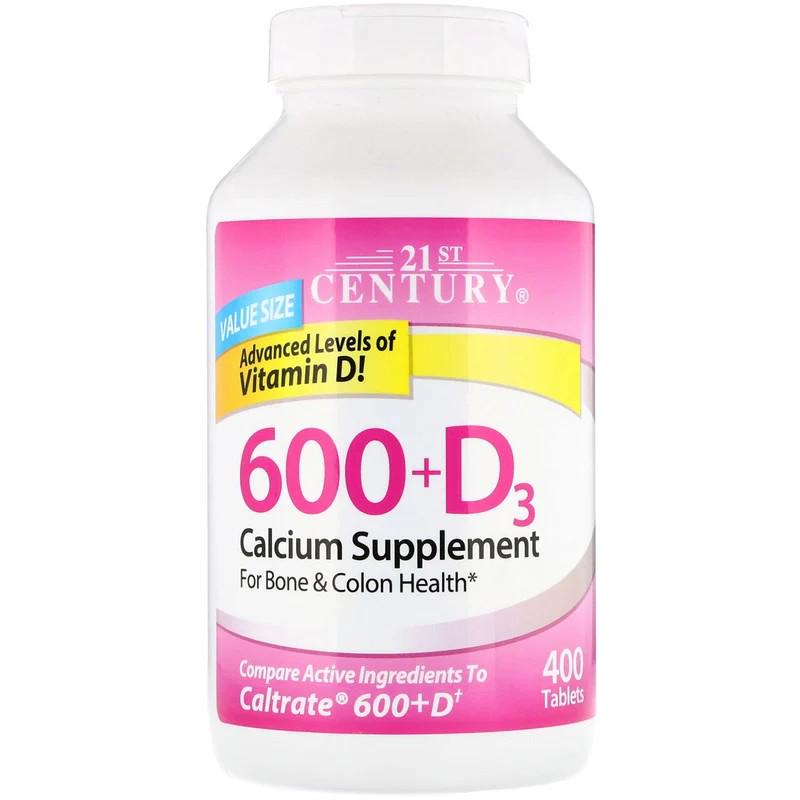 Витамины 21st Century 600+D3 Calcium Supplement 400 таблеток