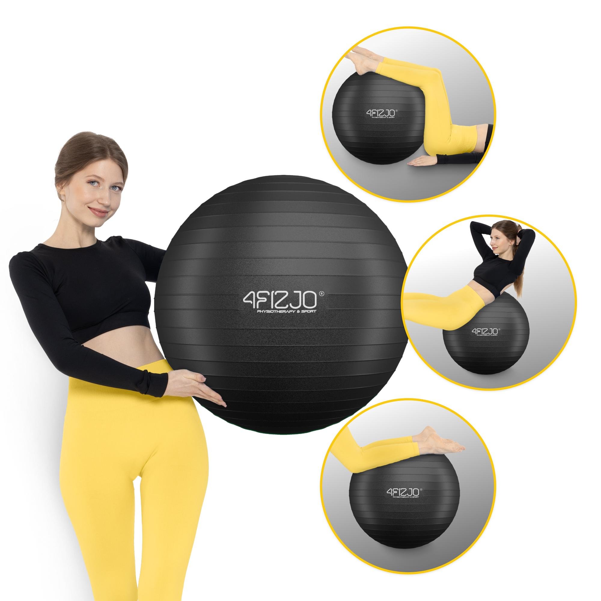 Мяч для фитнеса 4fizjo Anti-Burst 75 см Black (P-5907739316370) - фото 4