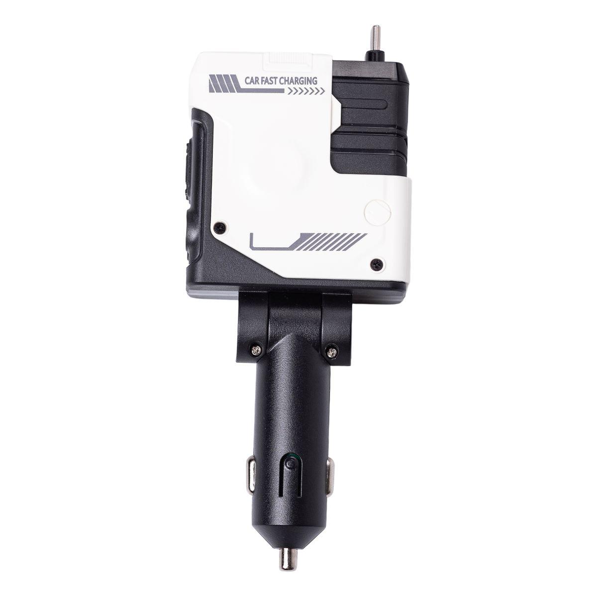 Зарядний пристрій автомобільний Mecha з висувними кабелями та портами USB/Type-C Білий (6833) - фото 10 Зарядний пристрій автомобільний Mecha з висувними кабелями та портами USB/Type-C Білий (6833) - фото 10